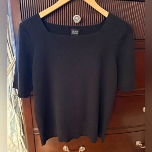Eileen Fisher Black Sweater, Square Neck, Size Medium, *Host pick*